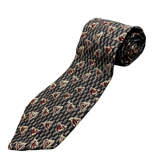Alfani‎ 100% Silk Dress Tie Made in USA Grey Geometric Pattern 57" 3.75" - Picture 1 of 10